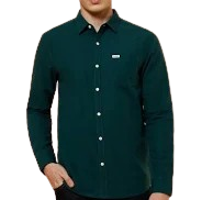 Men Solid Green Regular Fit Shirt